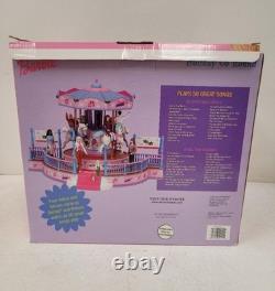 2001 Barbie Holiday Go Round Carousel Plays Christmas Songs, Lights Up- Works