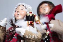 2003 BYER'S CHOICE Carolers Boy & Girl Child with Nutcracker Christmas Figures