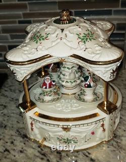 2003 Lenox Holiday Centerpiece Teacup Ride MUSICAL & ANIMATED Christmas VIDEO