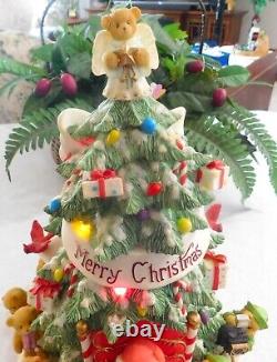 2004 Cherished Teddies 114180 Large Musical We Wish You a Merry Christmas Tree