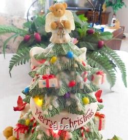 2004 Cherished Teddies 114180 Large Musical We Wish You a Merry Christmas Tree