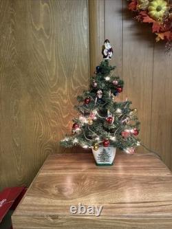 2004 Spode 24 Pre- Lit Christmas Tree Teleflora With Ornaments -in Box