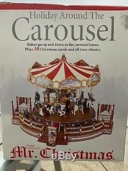 2005 Mr. Christmas Holiday Around the Carousel Animated Plays 30 Songs