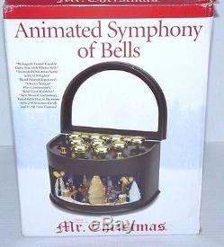 2009 Animated Symphony of Bells Ice Skaters Mr Christmas in Box