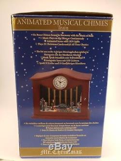 2010 Mr. Christmas Animated Musical Chimes Train W Clock Nib Vintage Rare! 000000
