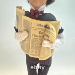 2011 Byers' Choice Yes, Virginia Newsman 13in Signed 2011 Byers' Choice Yes, Virginia Newsman 13in Signed