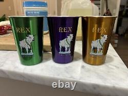 2024 Krewe of Rex Aluminum Tumbler Cups, Purple, Gold, Green Mardi Gras
