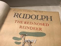 206? Vintage 1939 CHRISTMAS RUDOLPH The Red Nosed Reindeer 1st Edition TRI-MOTOR