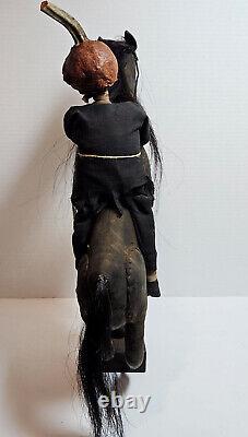 21 Primitive Folk Art HALLOWEEN Headless Horseman JOL Head Artist Doll OOAK