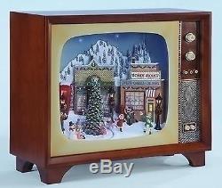 23.5 Amusements LED Animated Musical Village Retro Christmas Television Set