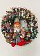 24 Vintage Kitsch Holiday Wreath, Vintage Christmas, Vintage Ornament Wreath