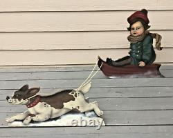 2p Bonnie Barrett Boardwalk Originals Christmas Dog Sled Child Dummy Board Stand