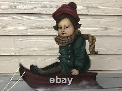 2p Bonnie Barrett Boardwalk Originals Christmas Dog Sled Child Dummy Board Stand