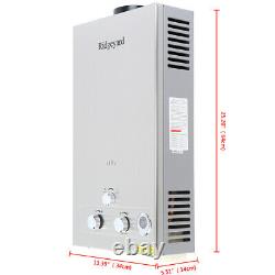3.2GPM Water Heater 12L LPG Propane Gas Tankless Stainless Instant Boiler