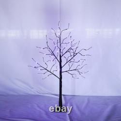 3 Pack Halloween Spooky Tree with Purple Lights, 4FT/5FT/6FT, for Halloween Decor