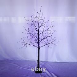 3 Pack Halloween Spooky Tree with Purple Lights, 4FT/5FT/6FT, for Halloween Decor