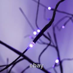 3 Pack Halloween Spooky Tree with Purple Lights, 4FT/5FT/6FT, for Halloween Decor