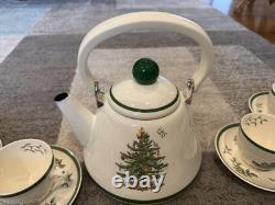 36 pc VINTAGE Spode English Seasonal Holiday Christmas Tree Design Tea Set