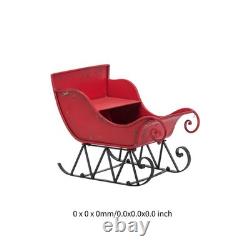 39x17.7x22H Iron Red/Black Sleigh Large, Distressed Christmas Santa Sleigh