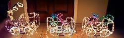 3D Christmas Rope Light Train Illuminated Sculpture Rare Xmas Yard Decoration