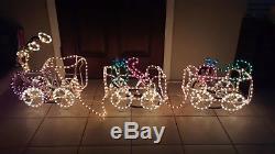 3D Christmas Rope Light Train Illuminated Sculpture Rare Xmas Yard Decoration