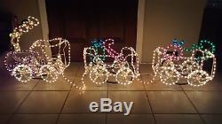 3D Christmas Rope Light Train Illuminated Sculpture Rare Xmas Yard Decoration