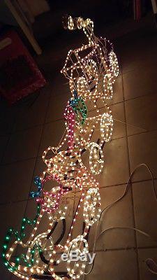 3D Christmas Rope Light Train Illuminated Sculpture Rare Xmas Yard Decoration
