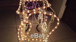 3D Christmas Rope Light Train Illuminated Sculpture Rare Xmas Yard Decoration