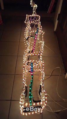 3D Christmas Rope Light Train Illuminated Sculpture Rare Xmas Yard Decoration