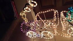 3D Christmas Rope Light Train Illuminated Sculpture Rare Xmas Yard Decoration