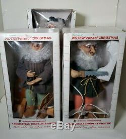 4 Rare Vintage Animated 3 Telco Motionette's Of Christmas & 1 Holiday Time Elf