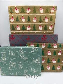 4 Vintage Christmas Santa Gift Boxes Santa Trees BOXES ONLY EMPTY 50s-60s RARE