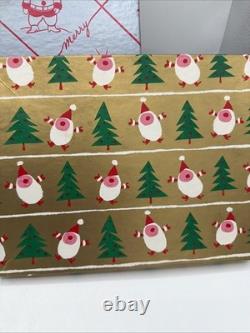 4 Vintage Christmas Santa Gift Boxes Santa Trees BOXES ONLY EMPTY 50s-60s RARE