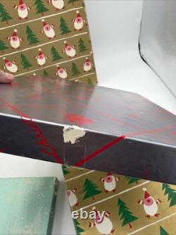 4 Vintage Christmas Santa Gift Boxes Santa Trees BOXES ONLY EMPTY 50s-60s RARE
