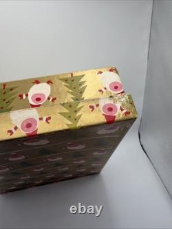 4 Vintage Christmas Santa Gift Boxes Santa Trees BOXES ONLY EMPTY 50s-60s RARE