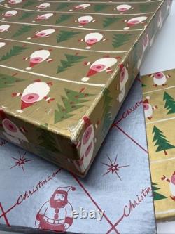 4 Vintage Christmas Santa Gift Boxes Santa Trees BOXES ONLY EMPTY 50s-60s RARE