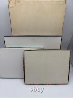 4 Vintage Christmas Santa Gift Boxes Santa Trees BOXES ONLY EMPTY 50s-60s RARE
