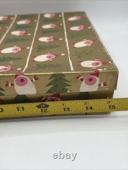 4 Vintage Christmas Santa Gift Boxes Santa Trees BOXES ONLY EMPTY 50s-60s RARE