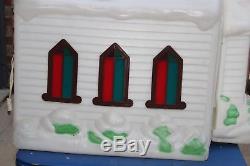 40 Church Stained Glass Blow Mold Light Outdoor Plastic Xmas Vintage Decor Vtg