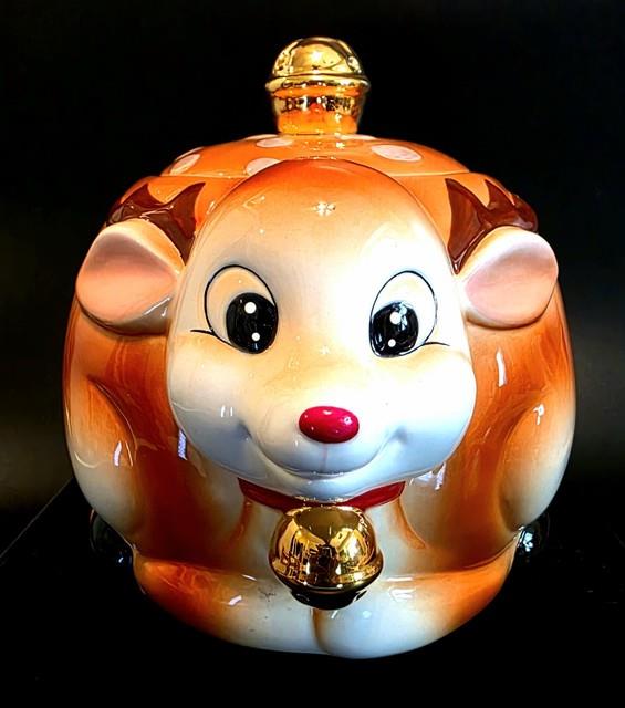 (404) Rare Retired Christopher Radko Rudolph Shiny Brite Cookie Jar Mint