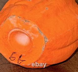 40s 50s Vintage Halloween PAPIER MACHE orange JACK O LANTERN pumpkin 5.25