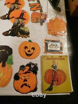 45 Vintage Paper Halloween Items! Witch, Paper Lantern, Puffy Spider, Beistle