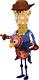 46447 32in Rudolph 3d Led Yard Decor Misfit Cowboy With Ostrich Holiday Display