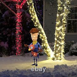 46447 32IN Rudolph 3D LED Yard Decor Misfit Cowboy with Ostrich Holiday Display