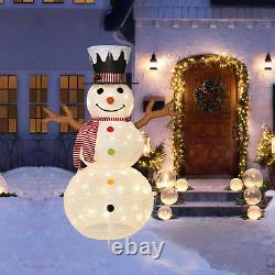 4Ft Lighted Snowman Christmas Decoration, Collapsible Light up Snowman with Top