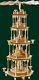5 Level Nativity German Christmas Pyramid Handcrafted In Erzgebirge Germany New