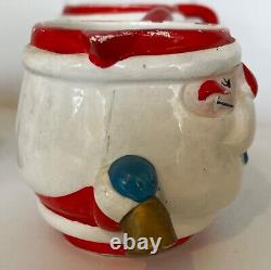 5 Rare vintage Shafford James Summers Santa Mugs Cups