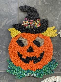 5 VTG Melted Popcorn 70s Halloween & Thanksgiving Pumpkin Witch Ghost Pilgrims