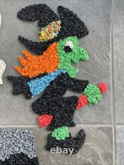 5 VTG Melted Popcorn 70s Halloween & Thanksgiving Pumpkin Witch Ghost Pilgrims