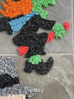 5 VTG Melted Popcorn 70s Halloween & Thanksgiving Pumpkin Witch Ghost Pilgrims